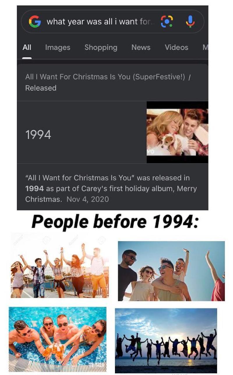 all i want for christmas is you 1994 meme