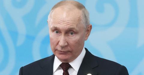 Russian President Vladimir Putin speeches during his press conference at the Commonwealth of Independent States's Head of States Meeting