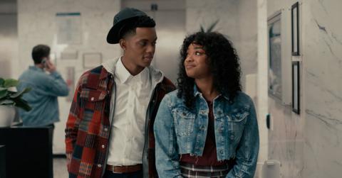 Will (Jabari Banks) and Lisa (Simone Joy Jones) give each other a look in Season 2 of 'Bel-Air.'