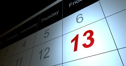 Friday the 13th highlighted on a calendar