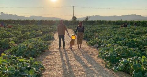 Aaron Paul with his wife, Lauren, and his daughter, Story