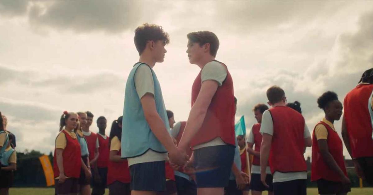 Nick and Charlie share a moment on Sports day in 'Heartstopper.'