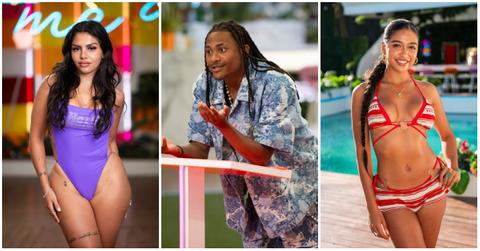 (l-r): Huda Mustafa, Taylor Williams, and Cierra Ortega from 'Love Island USA' Season 7