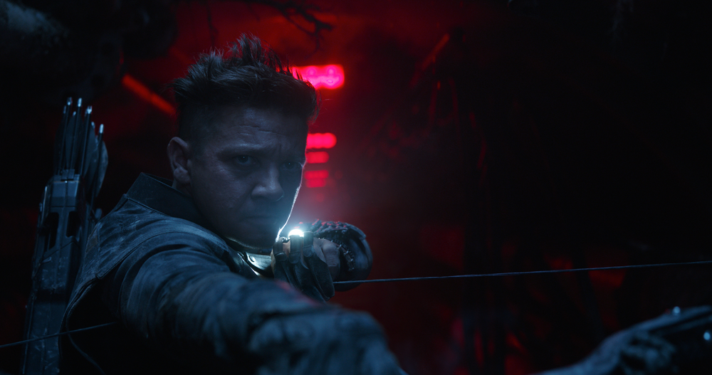 Hawkeye using the flare arrow