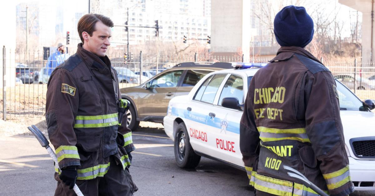 Jesse Spencer as Matt Casey and Miranda Rae Mayo as Stella Kidd in Season 11 of 'Chicago Fire'