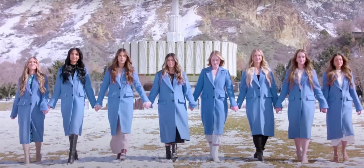 The Secret Lives of Mormon Wives cast in blue coats