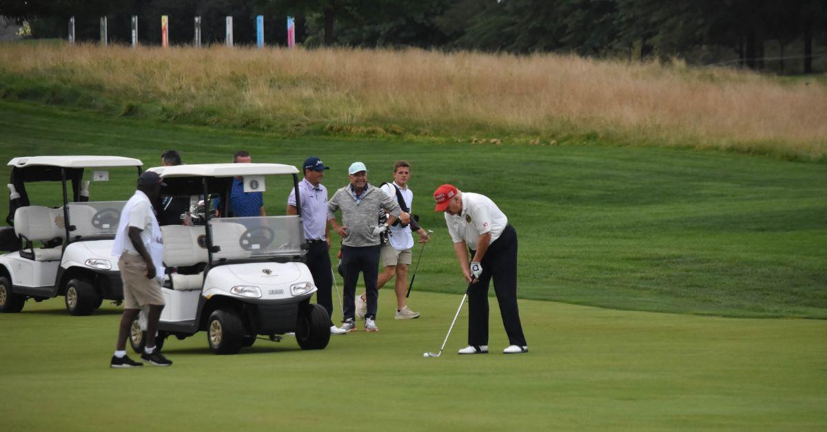 Donald Trump at a LIV pro-am golf tournament in 2023. 