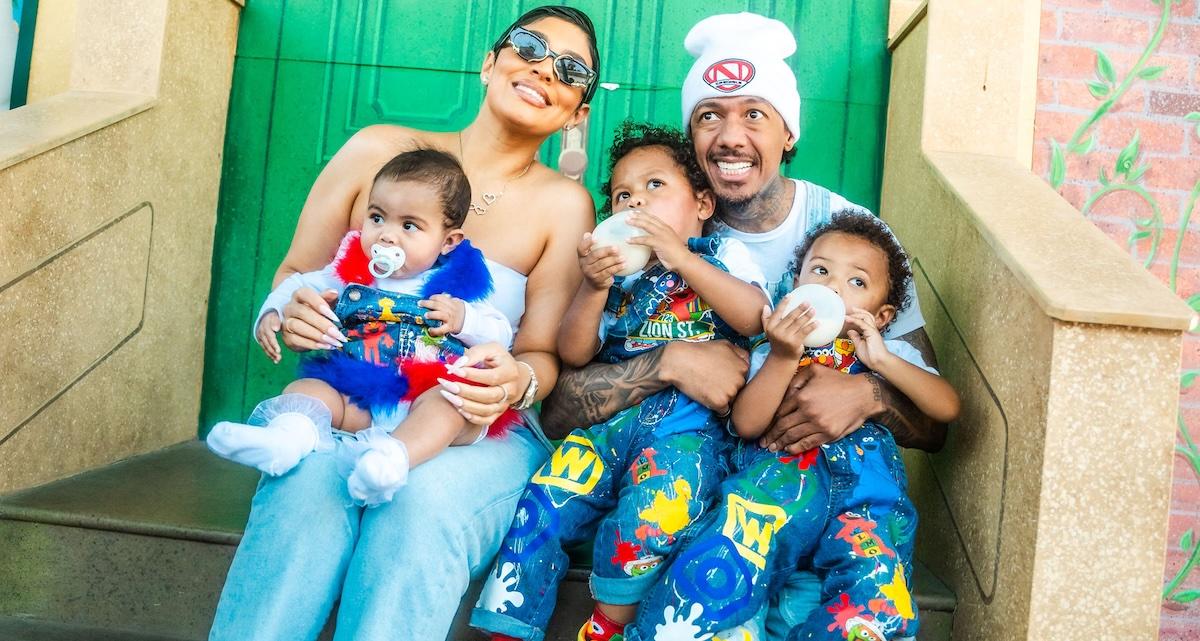 Nick Cannon and Abby De La Rosa with twins Zion and Zillion, and Zeppelin 