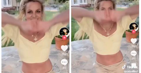 Slowed down video stills of Britney Spears to prove AI conspiracy theories