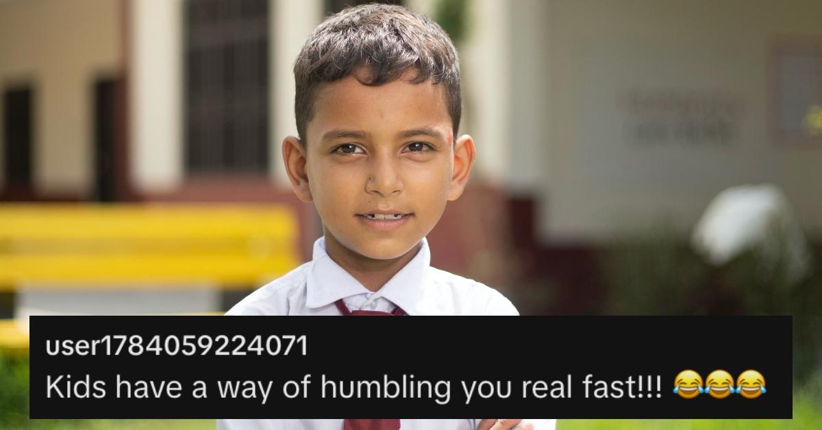 A young boy and a comment about kids being humbling