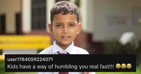 A young boy and a comment about kids being humbling