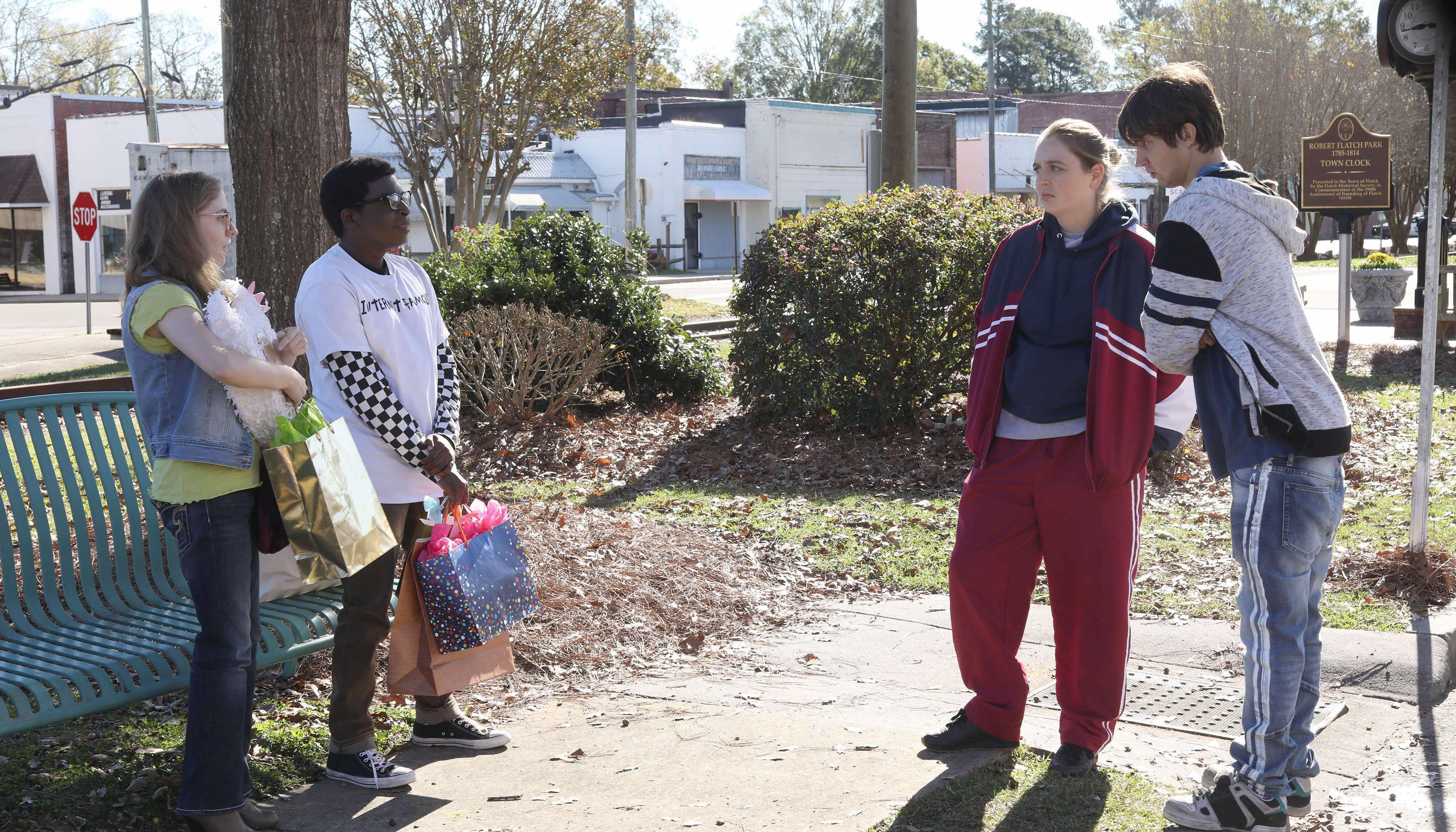 Erin Bowles, Justin Linville, Chelsea Holmes, and Sam Straley in 'Welcome to Flatch.'