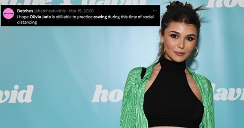 Screenshot of Tweet about Olivia Jade over photo of Olivia Jade