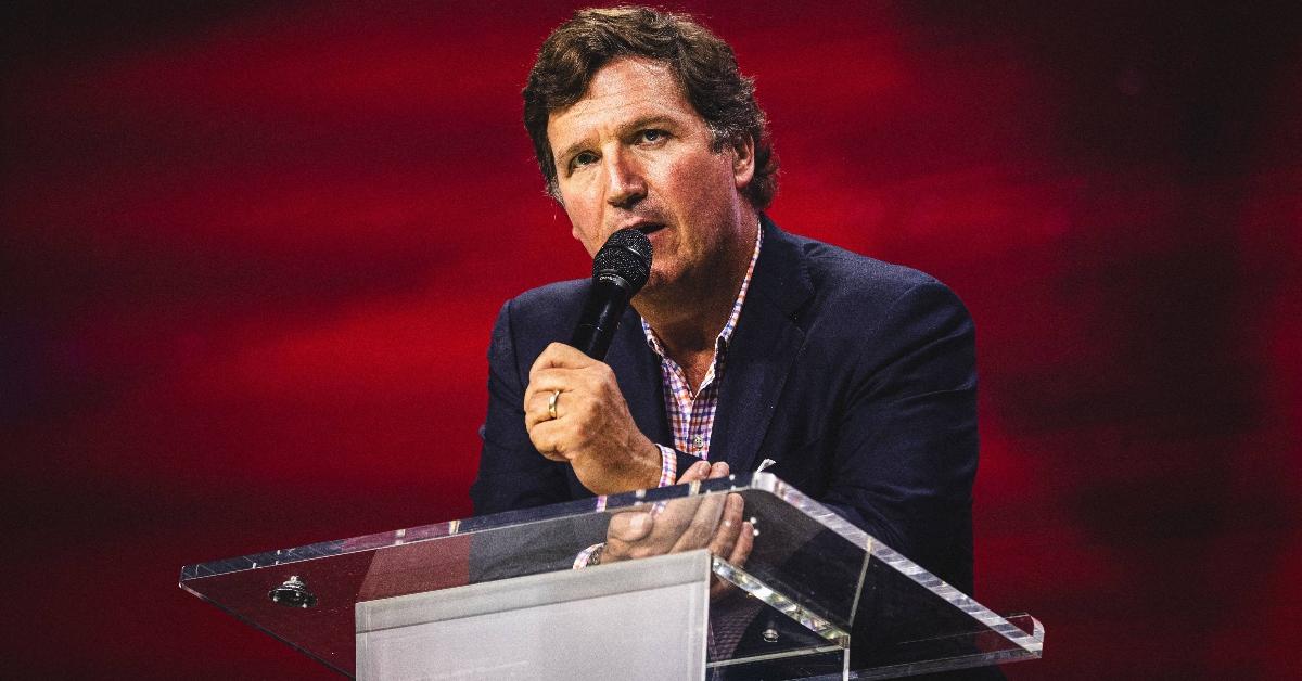Tucker Carlson at a Turning Point USA event in July 2025
