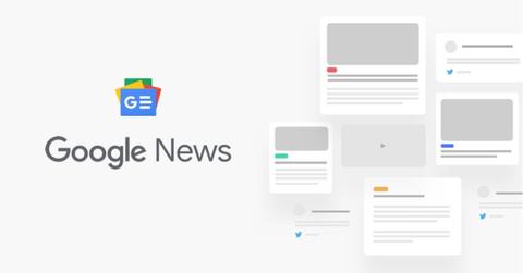 The Google News logo with stories next to it.