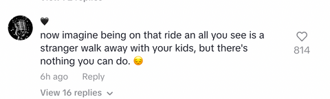 A TikTok user comments on Crazy Neighbor's post about parents leaving their kids at SeaWorld.