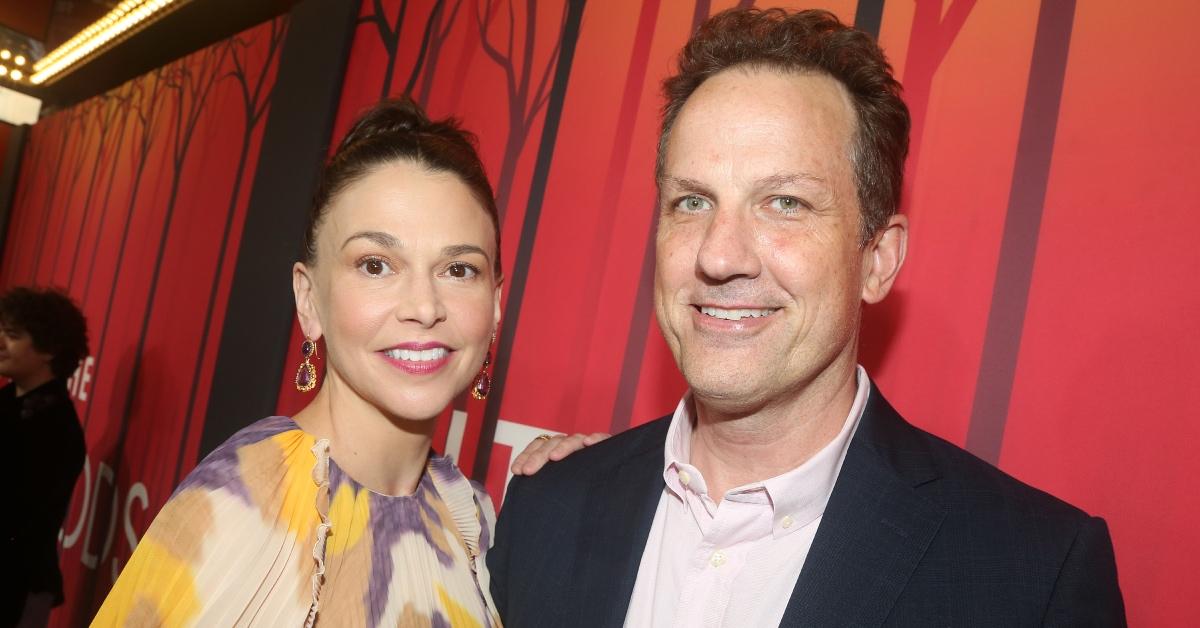 Sutton Foster and Ted Griffin pose at the opening night of 'Into The Woods' on Broadway.