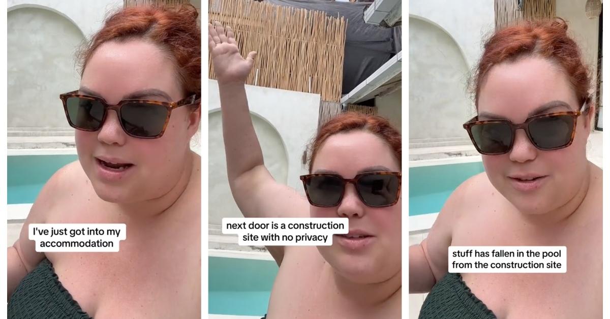A woman describes how there's a construction site next to her Bali villa