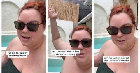 A woman describes how there's a construction site next to her Bali villa