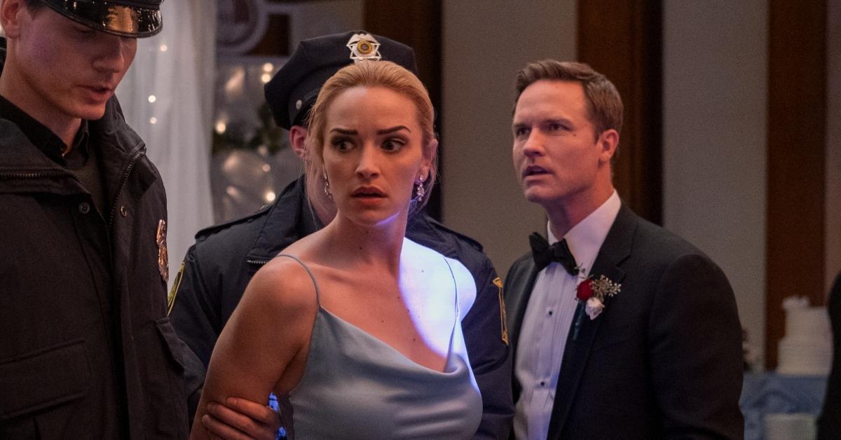 'Ginny & Georgia' Georgia (Brianne Howey) is arrested as Mayor Paul Randolph (Scott Porter) protests