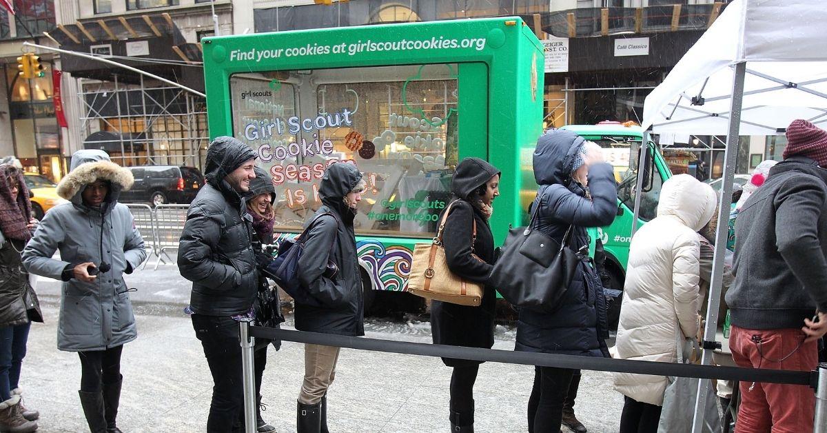 Girl Scout cookie booth