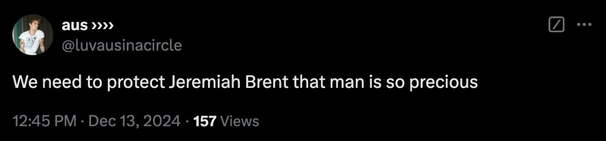 Screenshot of a post to X about Jeremiah Brent on 'Queer Eye'