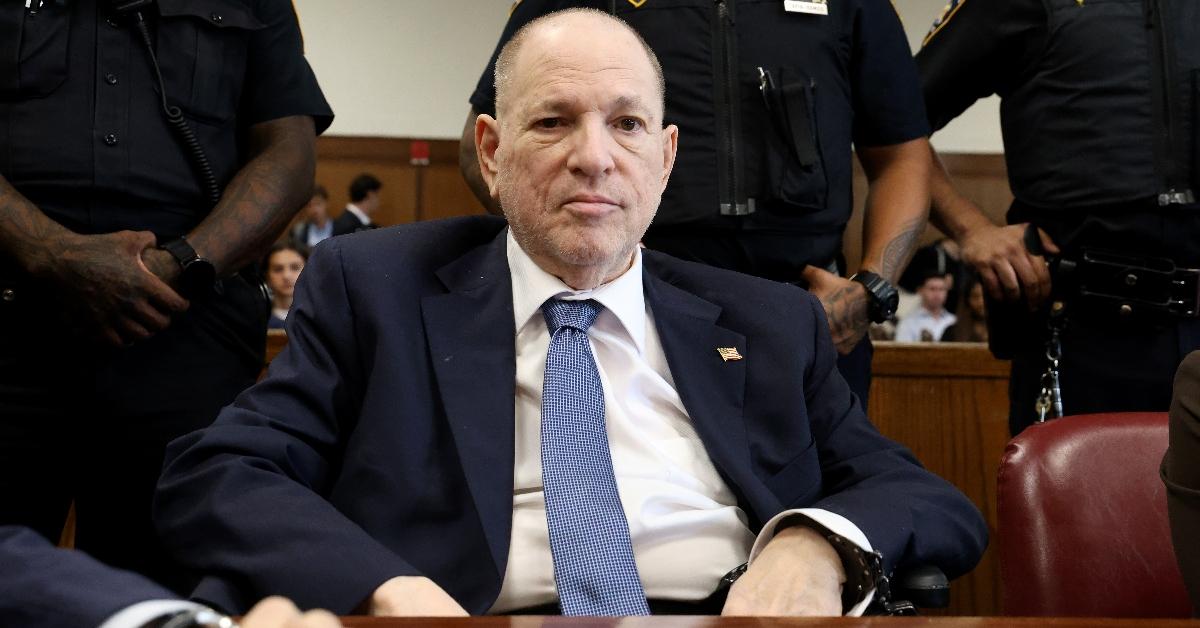Harvey Weinstein sits in court