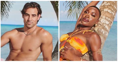 Chris Hahn and Tolú Ekundare pose for their official 'Perfect Match' Season 2 portraits.