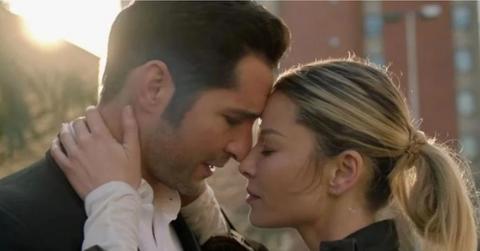 Lucifer and Chloe are about to kiss.
