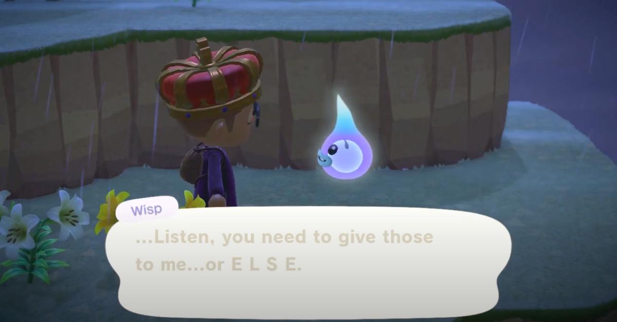 what happens if you say no to wisp animal crossing