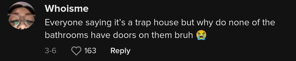 Comment on viral post about a creepy Zillow listing with a strange layout.