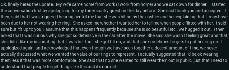 Wife Doesn't Wear Wedding Ring, Husband Calls Her Out - Reddit