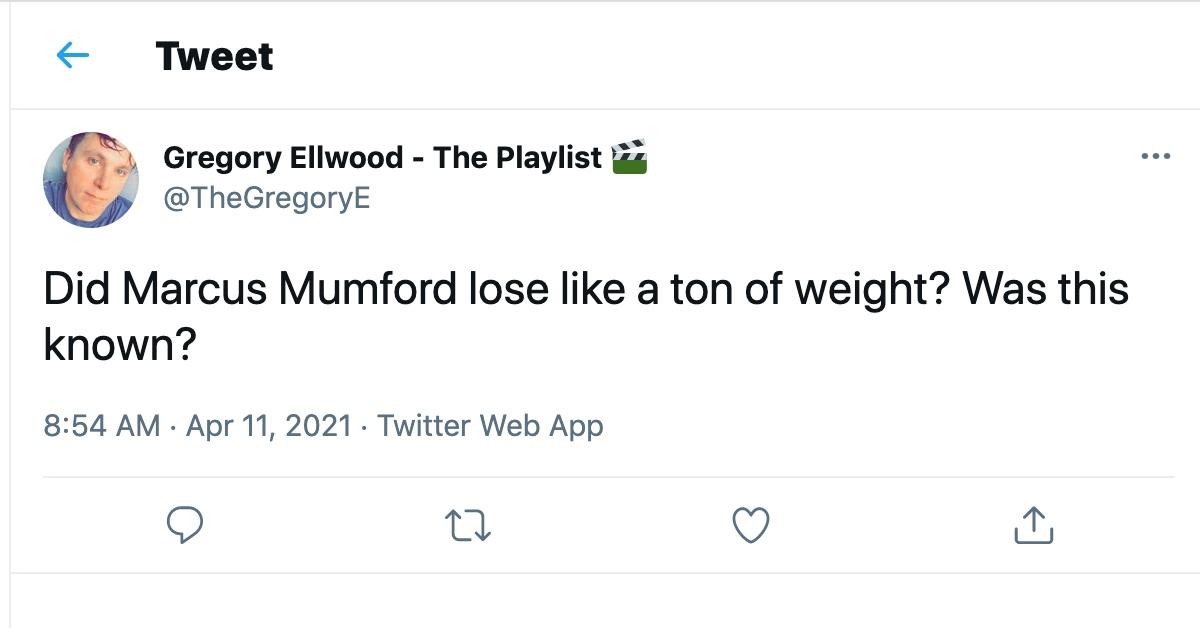 marcus mumford weight loss