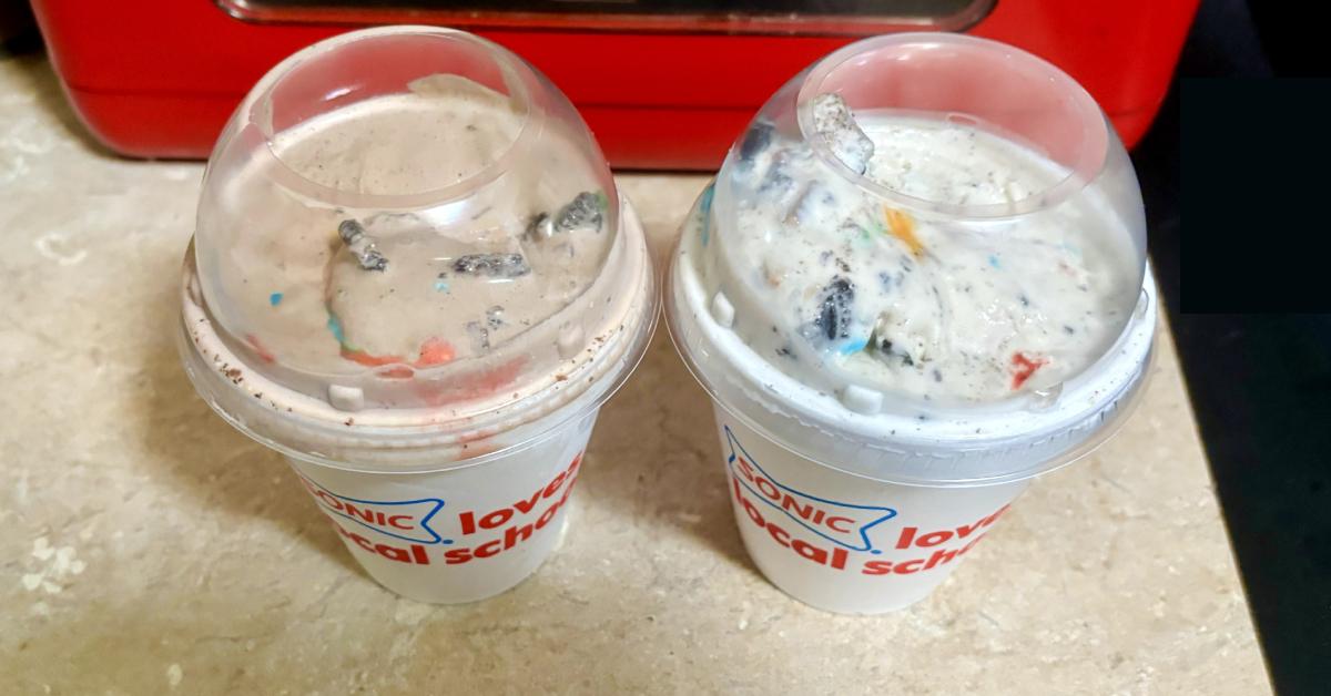 Sonic's chocolate and vanilla Trick or Treat Blasts.