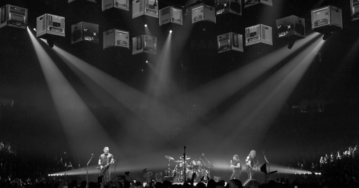 Metallica performing on stage