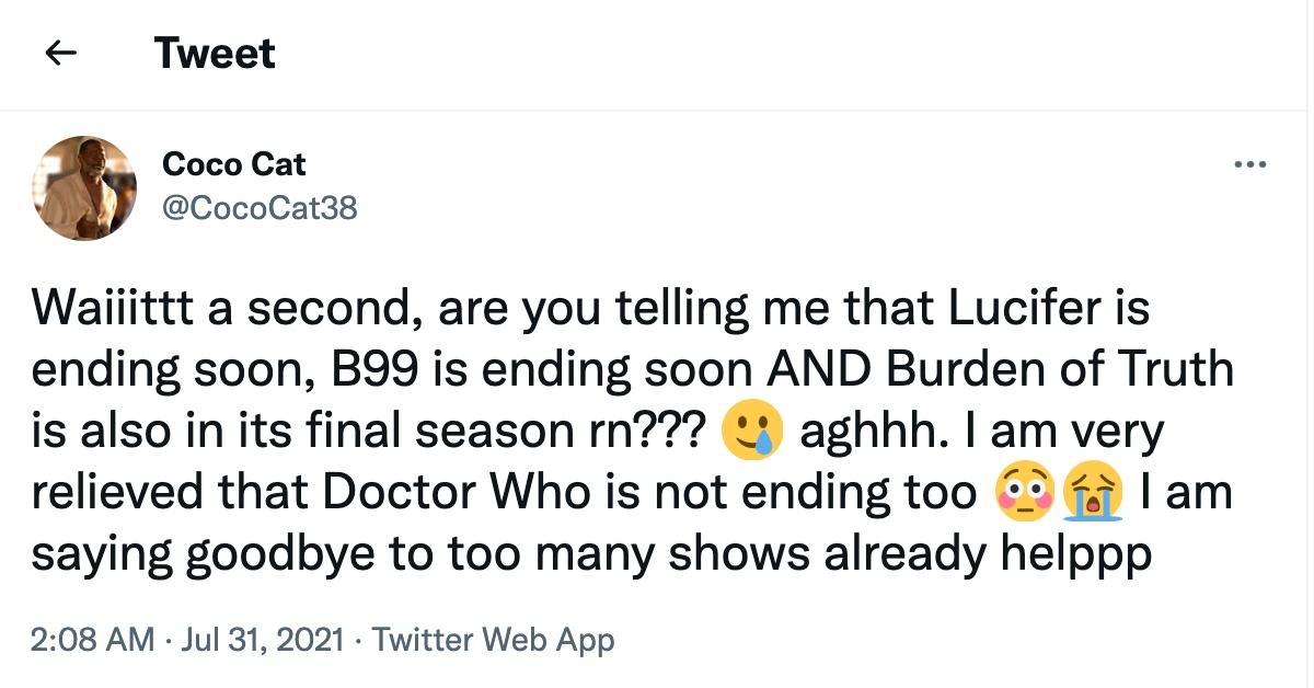 A tweet about 'Burden of Truth'