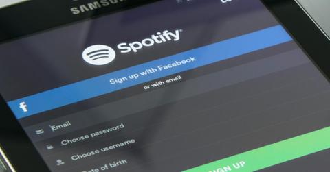 Spotify login screen on a smartphone