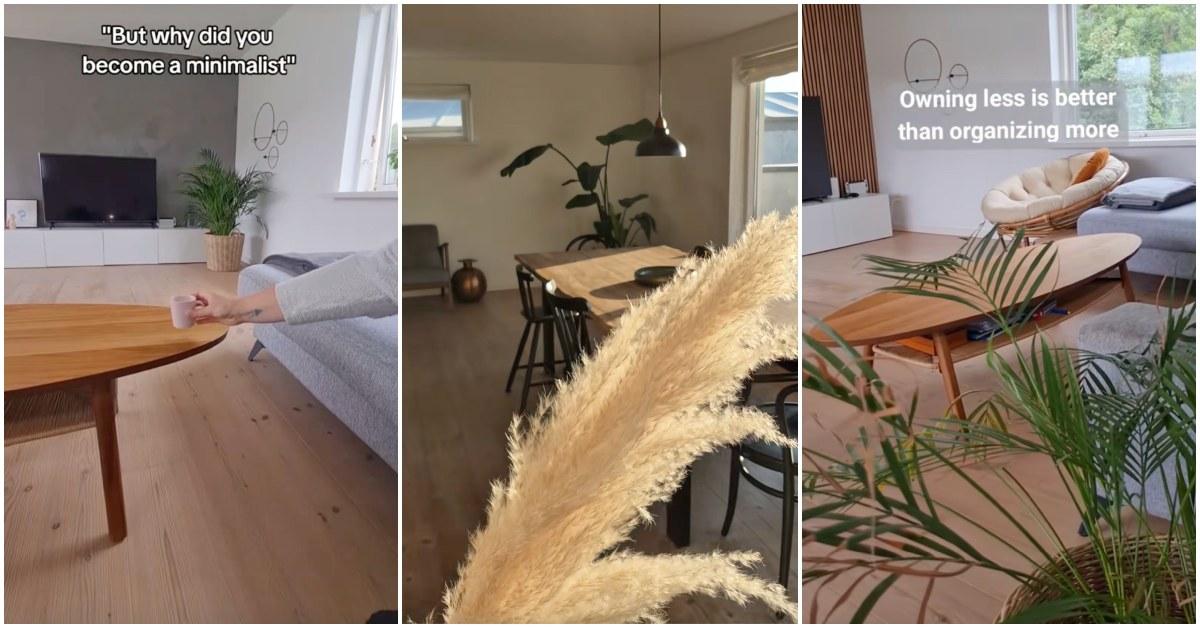 TikToker shows off her minimalist-styled home.