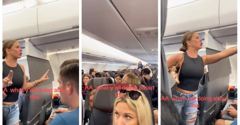 A woman got kicked off a plane for claiming a man on the plane wasn't real