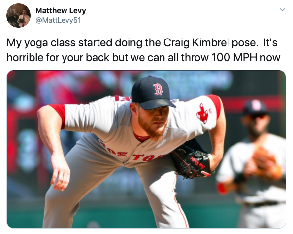 A few Astros fans behind home plate were mocking Craig Kimbrel's pre-pitch  pose during his Game 4 appearance