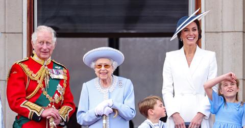 Prince Charles, Queen Elizabeth II, Catherine Middleton, and her kids, Prince Louis and Princess Charlotte