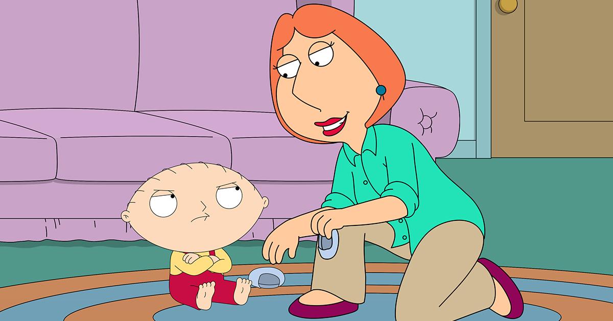 (l-r) Stewie and Lois Griffin