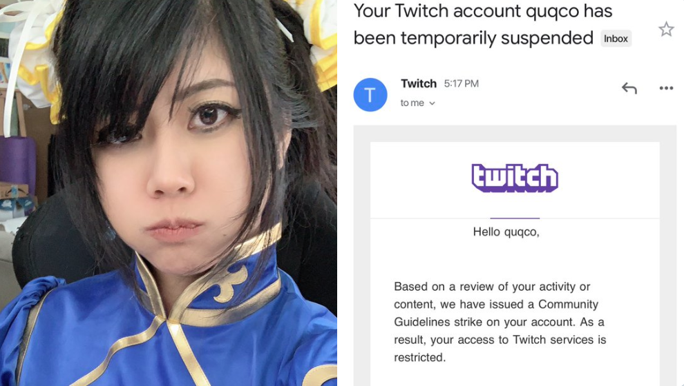 Streamer who got banned for being topless says she was fully clothed