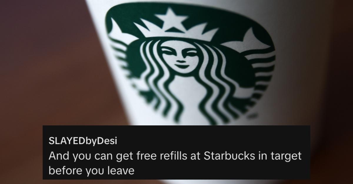 Comment with Starbucks cup in the background on a now-viral video about a woman who uses her food stamps to buy Starbucks.