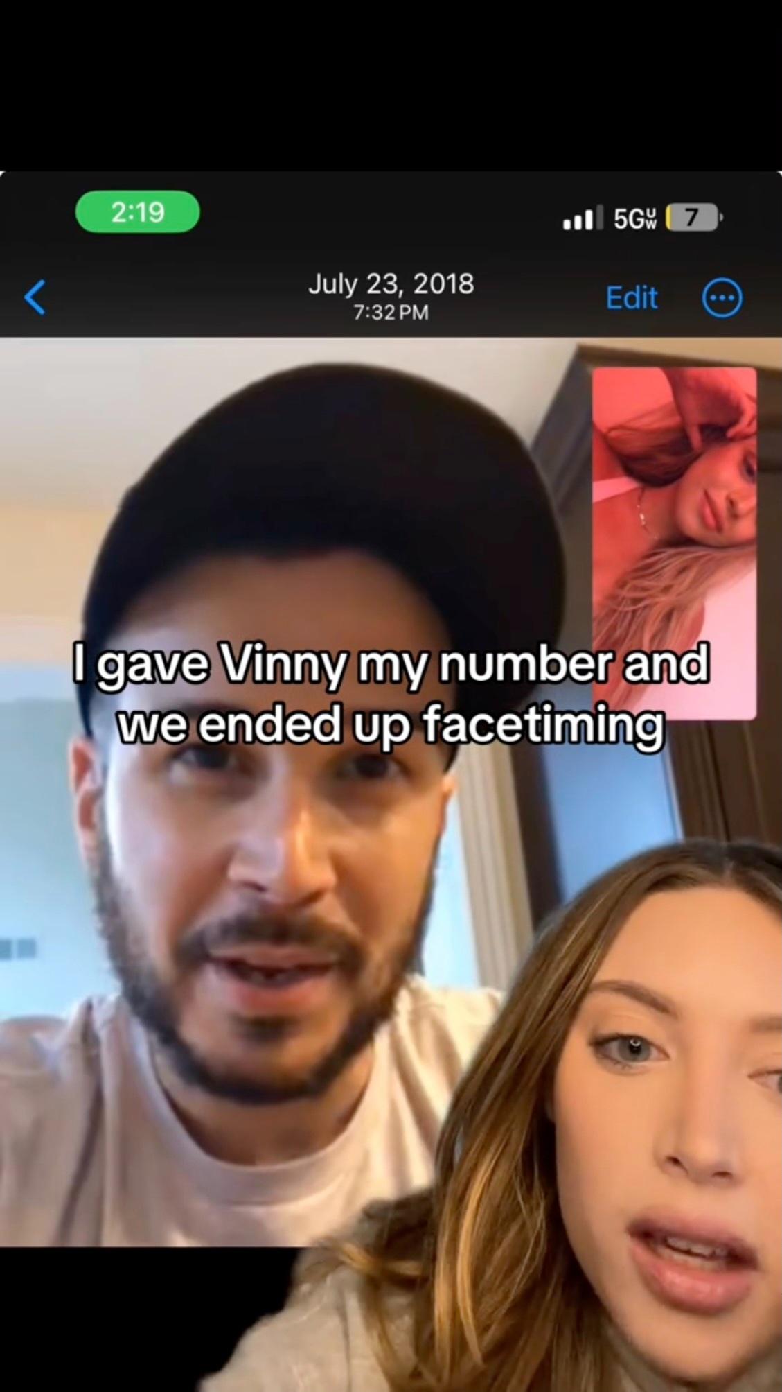 Ava Louise shared a screenshot of her and Vinny allegedly FaceTiming.