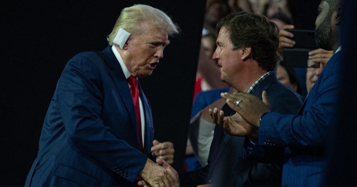 Donald Trump and Tucker Carlson at the 2024 Republican National Convention. 