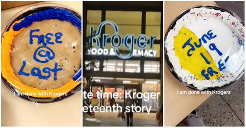A display of Juneteenth cookies and an Atlanta Kroger