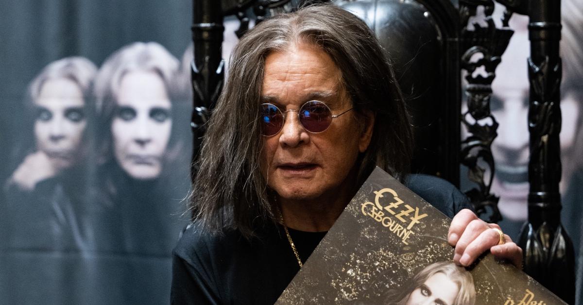 Musician Ozzy Osbourne signs copies of his album 'Patient Number 9' at Fingerprints Music.