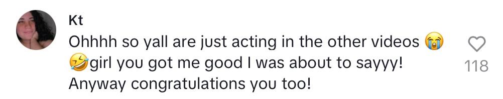Comment on viral video about woman who's boyfriend thought she was cheating with Michael.