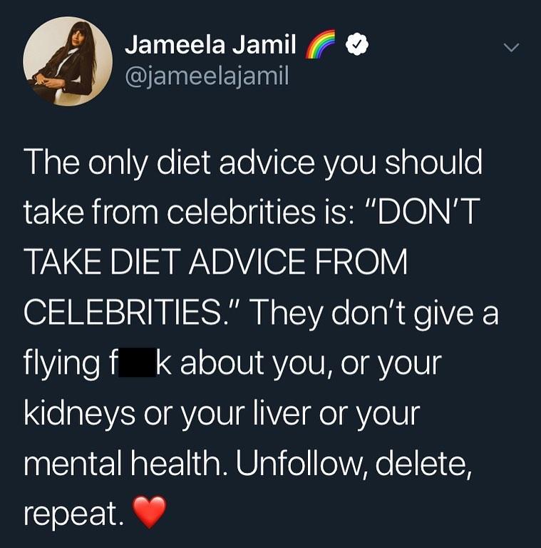 jameela jamil diet culture